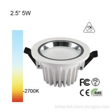 Dimmable LED downlight 5w 350LM CRI 80